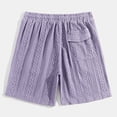 thumbnail image 4 of Nestiefly Shorts for Mens 2026 Cozy Texture Embroidered Casual Stretch Elastic Waist Shorts with Pockets Light Purple L, 4 of 4