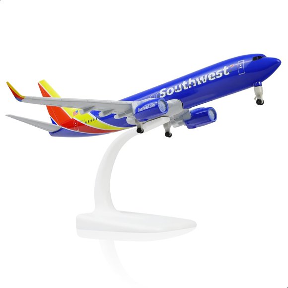 NUOTIE 1/300 American for Southwest Diecast Metal Airplane Model Kit (8.3-inches L) with Stand, 737 Plane Model for Adult Aviation Gifts, Desktop Display Airplane