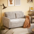thumbnail image 6 of Multifunctional Linen Futon Sofa, 71.7" Expandable Pull-out Guest Bed with 2 Cushions, 3-in-1 Convertible Loveseat for Home Indoor Use, Grey, 6 of 11