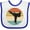 White and Royal, variant on Inktastic Karate Martial Arts Silhouette Boys or Girls Baby Bib