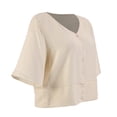 thumbnail image 3 of Blusa George para Mujer,Manga al Codo Escote V y Aletilla Funcional Blanco Talla M, 3 of 4