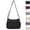 Black, variant on Solid Color Fashionable Multi-Pocket Zipper Crossbody Bag,