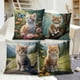 thumbnail image 1 of Funda de almohada con estampado de animales adorables 45x45cm - Cojín de sofá de lycra de nylon para salón, dormitorio, patio - Uso interior y exterior, 1 of 6
