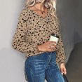 thumbnail image 2 of Moda mujer manga larga cuello vuelto sólido botón linterna manga Tops blusa Fridja  fjkfkj4071, 2 of 7