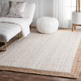 thumbnail image 1 of nuLOOM Natural Fibers Border Jute Area Rugs, 4` x 6`, White, 1 of 4