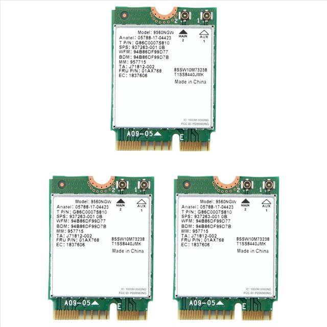 3X 9560NGW Tarjeta WiFi 1730Mbps Inalámbrico AC 9560 Banda Dual 2.4G+5G Bluetooth 5.0 802.11Ac M.2 CNVI Adaptador Inalámbrico 9560NGW