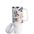 thumbnail image 2 of SKYSONIC Insulated Tumblers with Lids and Straws Handles 40oz Water Bottle Cute Sloth Music Dancing Travel Mug Reusable Stainless Steel Thermos Vacuum, 2 of 7