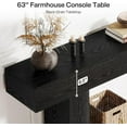 thumbnail image 3 of Tribesigns 63" Wood Console Table with U-Shaped Base, 2-Tier Narrow Entryway Table, Hallway, Foyer, Black, 3 of 7