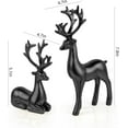 thumbnail image 2 of 2 Pack Christmas Reindeer Figurines Deer Statues Elk Sculpture Deer Ornaments for Living Figurine Statues TV Cabinet Home Office Christmas Decoration (Black), 2 of 8