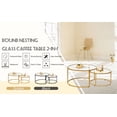 thumbnail image 5 of Glory Patio Modern Home Curved Steel Coffee Table with 1 Big and 1 Small, Gold, 5 of 6