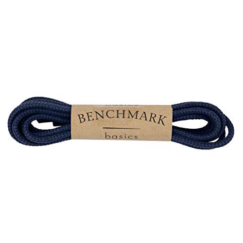Benchmark Basics Dress Shoe Laces - Round Waxed Shoestrings for Shoes