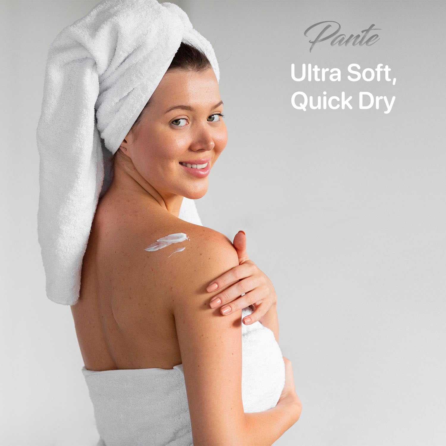 Luxurious 4-Piece Premium Turkish Bath Towels 100% Cotton Towels for Bathroom | Soft, Quick Drying, and Highly Absorbent Bath Towels | 27x54 inches (White)