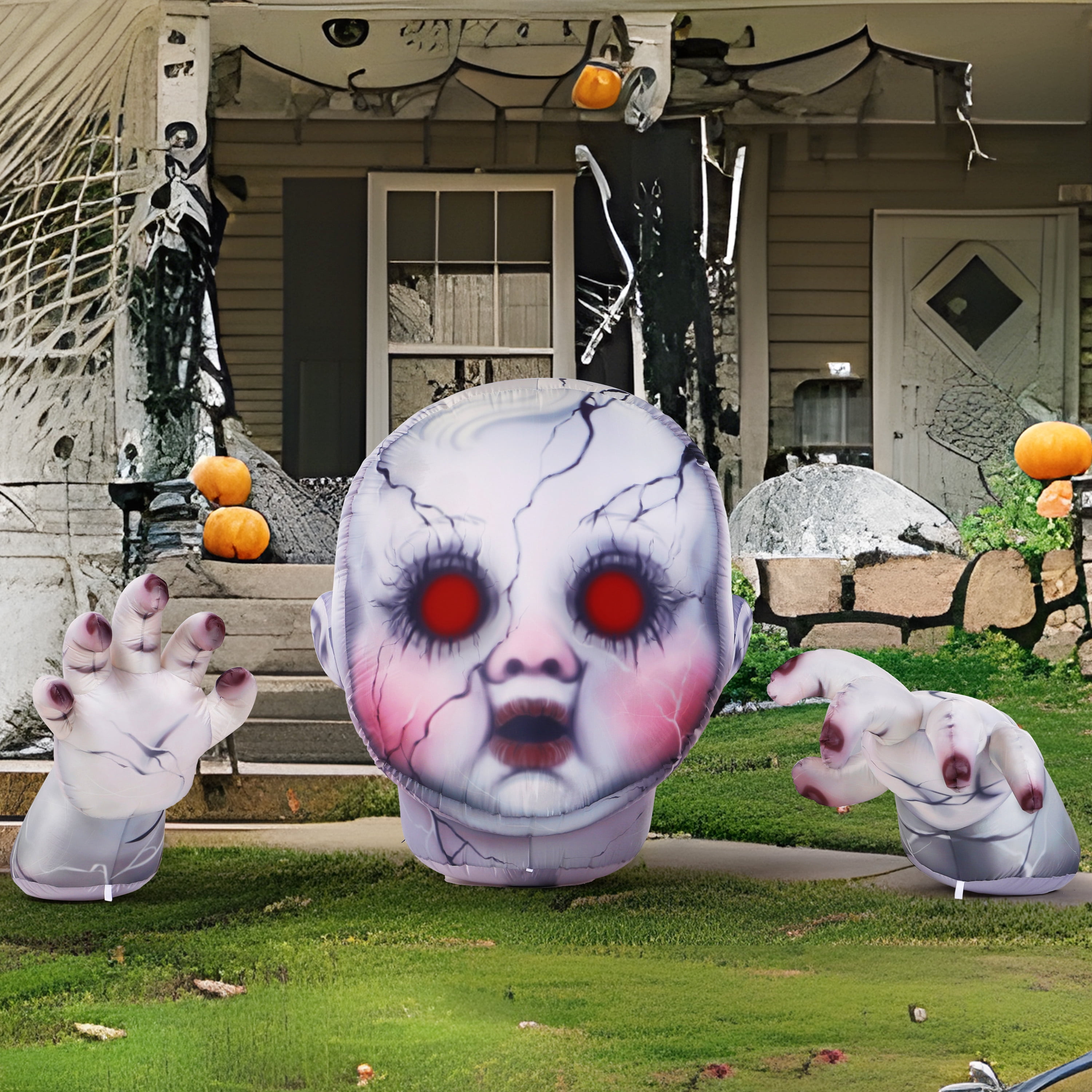 Joiedomi Aufblasbare Halloweenparty mit 3,6 m langem gruseligen Geist mit integrierten LEDs aufblasbar, für Halloween-Partys im Innen- und Außenbereich, Hof, Garten, Rasen-Dekoration Joiedomi Aufblasbare Halloweenparty mit 3,6 m langem gruseligen Geist mit integrierten LEDs aufblasbar, für Halloween-Partys im Innen- und Außenbereich, Hof, Garten, Rasen-Dekoration