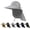 Plain Lightgrey, variant on Minzimin Sun Fishing Hats with Neck Flap for Men Women UV Sun Protection Bucket Hat 1Pack