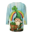 thumbnail image 2 of Uootdi St Patricks Day 3/4 Length Sleeve Shirts for Women Casual Plus Size Crew Neck Irish Clover Tops Funny Saint Patrick's Tunic Holiday T-Shirts Gift, 2 of 5