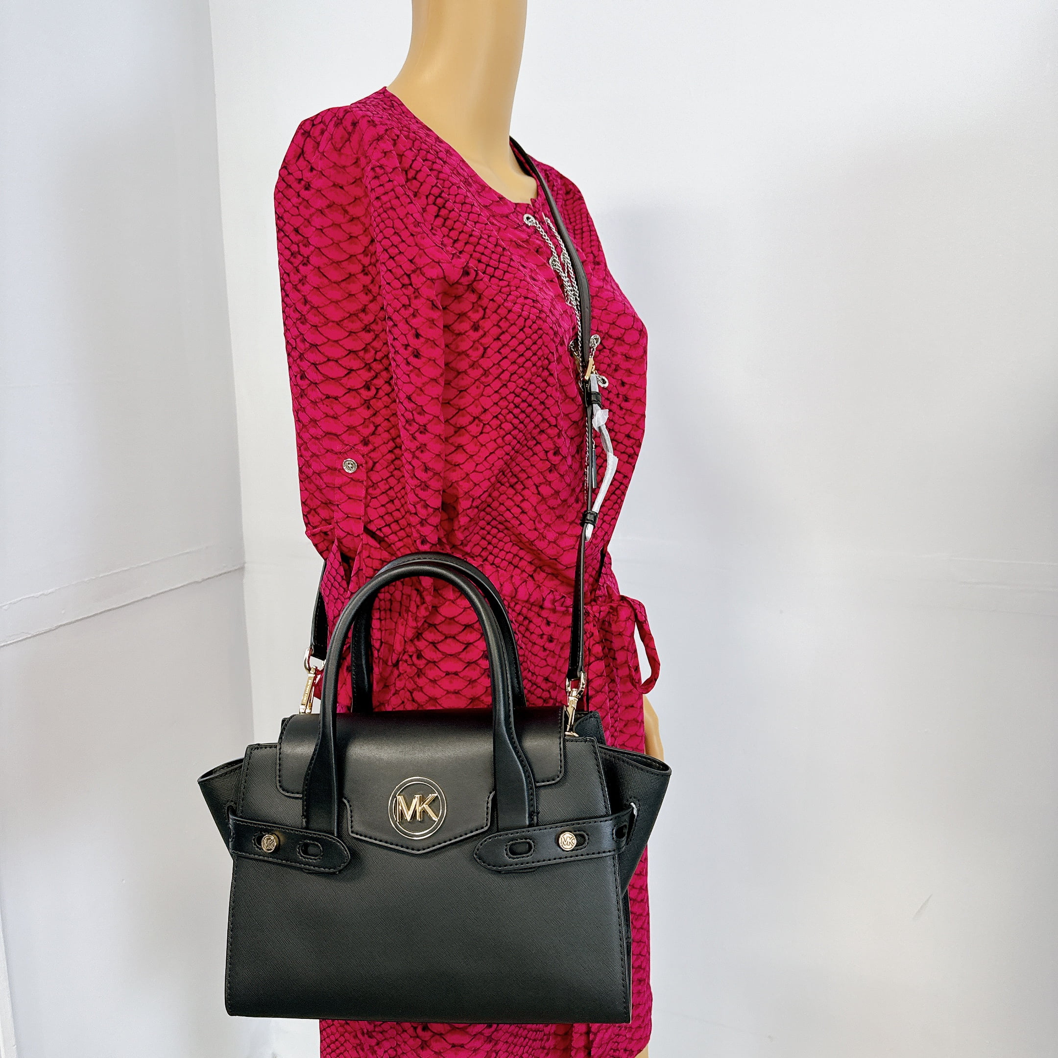 Michael Kors 35S2Gnms5B Carmen Medium Logo And Faux Leather