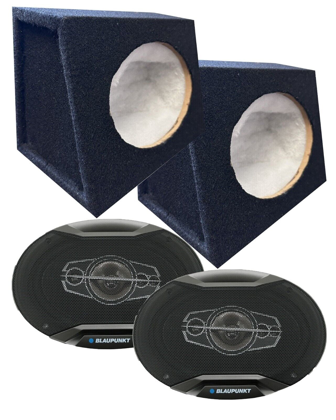 Blaupunkt GTX695 6x9" 750W 5 Way Speakers + 2x Audiotek S2 Car Speaker Box Bundle