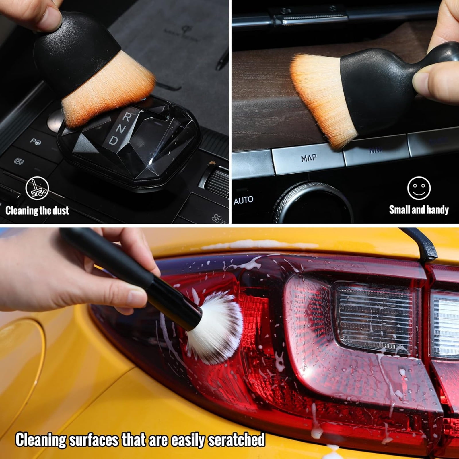 Car Detailing Kit with 6PCS Brush Set, Cleaning Gel, 12 Pack Microfiber Cloths – Auto Interior & Exterior Cleaning Bundle