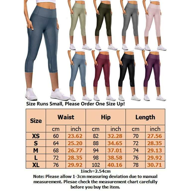 High Waisted Soft Capri Leggings for Women Tummy Control Elastic Waist  Riding Capris Slimming 3/4 Yoga Tights for Women