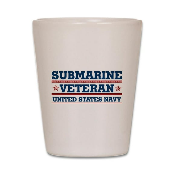 CafePress - Submarine Veteran: United States Navy - White Shot Glass, Unique and Funny Shot Glass