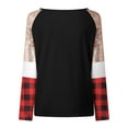 thumbnail image 4 of Haut Polyester à Manches Longues Imprimé à Carreaux Col Rond Confortable Doux Multicolore pour Femmes (Rouge, L), 4 of 4