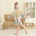 thumbnail image 4 of FORMRS Niños Bathrobe Unisex Hooded Robe Soft Plush Pajamas Sleepwear, Size 4-6T, Beige Rainbow, 4 of 7