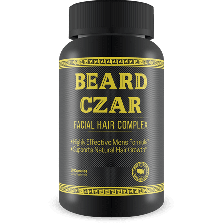 The Beard Czar - Facial Hair Complex - Highly Effective Men's Formula - Supports Natural Hair Growth - Improve Beard Quality and Nourishment - 60 Capsules