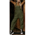 thumbnail image 2 of Women's Fleece Warm Overalls Winter Loose Casual Jumpsuits with Pockets, 2 of 5