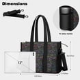 thumbnail image 5 of Teacher Tote Bag,Black Colorful Dinosaurs Chalk Pattern Teacher Utility Tote Bag,Large Work Tote Bags for Women with Multiple Pockets,Top Zipper Closure,13.8x10.6x6.7 Inch, 5 of 5