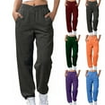 thumbnail image 2 of PUMISAS Sweatpants For Women Casual Sweat Pants Solid Color Elastic And Adjustable Waistband Joggers With Sides Pockets Loose Warmth Trousers, 2 of 8