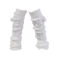 thumbnail image 2 of Dengjunhu 1 Pair Thickened Warm Elastic Leg Warm Socks Japanese Style Sweet Girl Ribbed Knitted Boot Cuffs for Daily Wear, 2 of 7