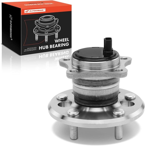 A-Premium Rear Left Wheel Bearings and Hub Assembly Compatible with Toyota Camry Solara 2004-2008 Highlander Avalon, Lexus ES300 ES330 ES350, w/ABS 5-Lug, Replace# 512206