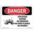 thumbnail image 1 of SignMission OS-DS-A-1218-L-1211 12 x 18 Po Signe de Danger OSHA - Vapeurs Explosives Ne Pas Fumer Flammes Nues, 1 of 1