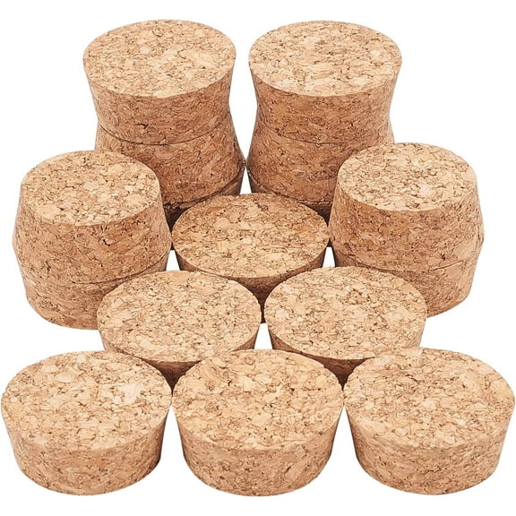 16pcs Wooden Tapered Cork Plugs BurlyWood Soft Wood Corks for Wine Beer Bottle Crafts 1.7inch in Diameter BurlyWood