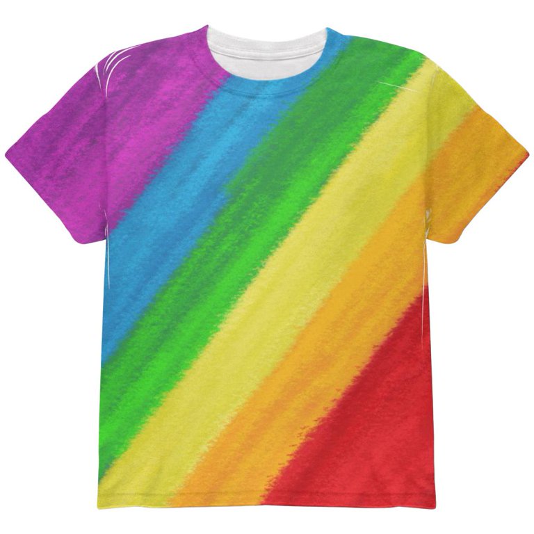 LGBTQ Rainbow Flag All Over Youth Shirt Multi YXL Walmart.com