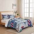 68x98in Quilt Bedding Set, Nautical Anchor Swim Rings Compass ...