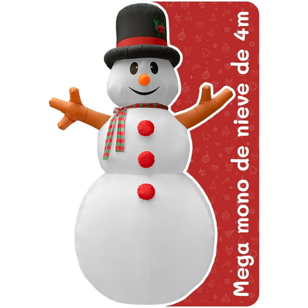 Inflable de Navidad mono de nieve gigante 4m con luces led Artego