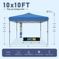 thumbnail image 6 of SUMMIT LIVING 10 x 10 Ft Pop-up Canopy Tent Straight Legs Instant Canopy for Outside with Wheeled Bag Blue, 6 of 8