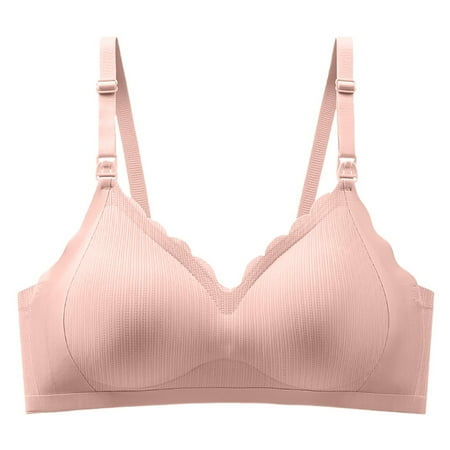 Gunia Women Maternity Nursing Bras Solid Open Button Breastfeeding Bra Pulls Up Sag Feeding Comfort Thin Bra Soft Underwear