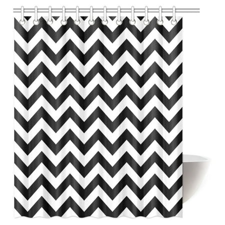 Mypop Chevron Shower Curtain Zig Zag Pattern And Black And White