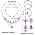 thumbnail image 2 of Juwaliy Women Bridal Jewelry Set Teardrop Crystal Necklace Earrings for Bride Bridesmaid Wedding Party Prom Gift-Violet, 2 of 5