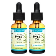 De La Cruz Olive Oil Ear Drops, 100% Pure Sweet Oil, Softens Hard Ear Wax, 1 fl Oz, 2 Pack