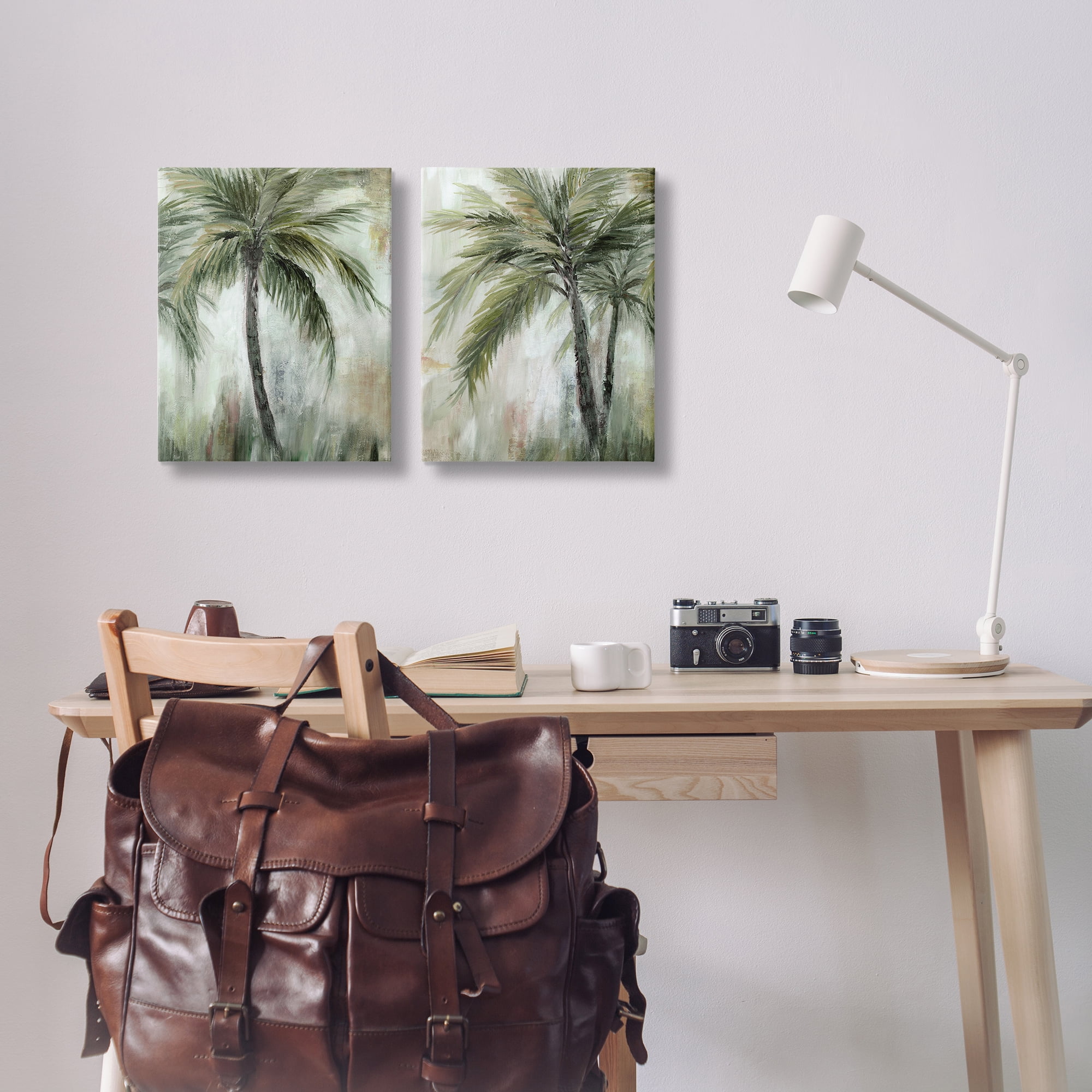 Stupell Industries Palm Trees Impressions Plants & Flowers Painting Wrapped Canvas Art Print Wall Art, 16 x 20, Set of 2