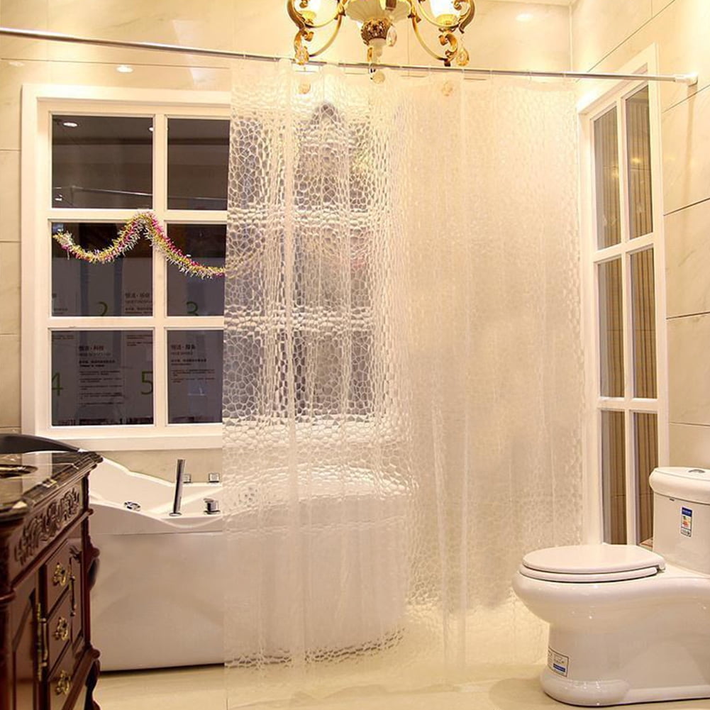Waterproof Clear 3D Bath Shower Curtain Thicken Mold Water Bathromm Curtain Set 