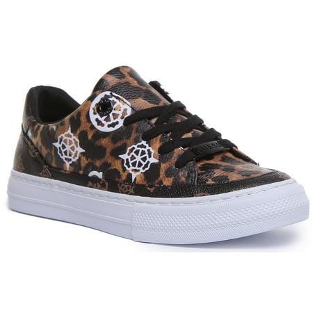 

Guess Lusey Active Women s Low Top Lace Up Synthetic Sneakers In Leopard Size 9.5