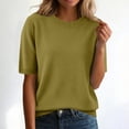 thumbnail image 2 of XEDZYT Womens Summer Tops Crewneck Knit Short Sleeved Shirts Lightweight Soft Blouse Size XXL, 2 of 4