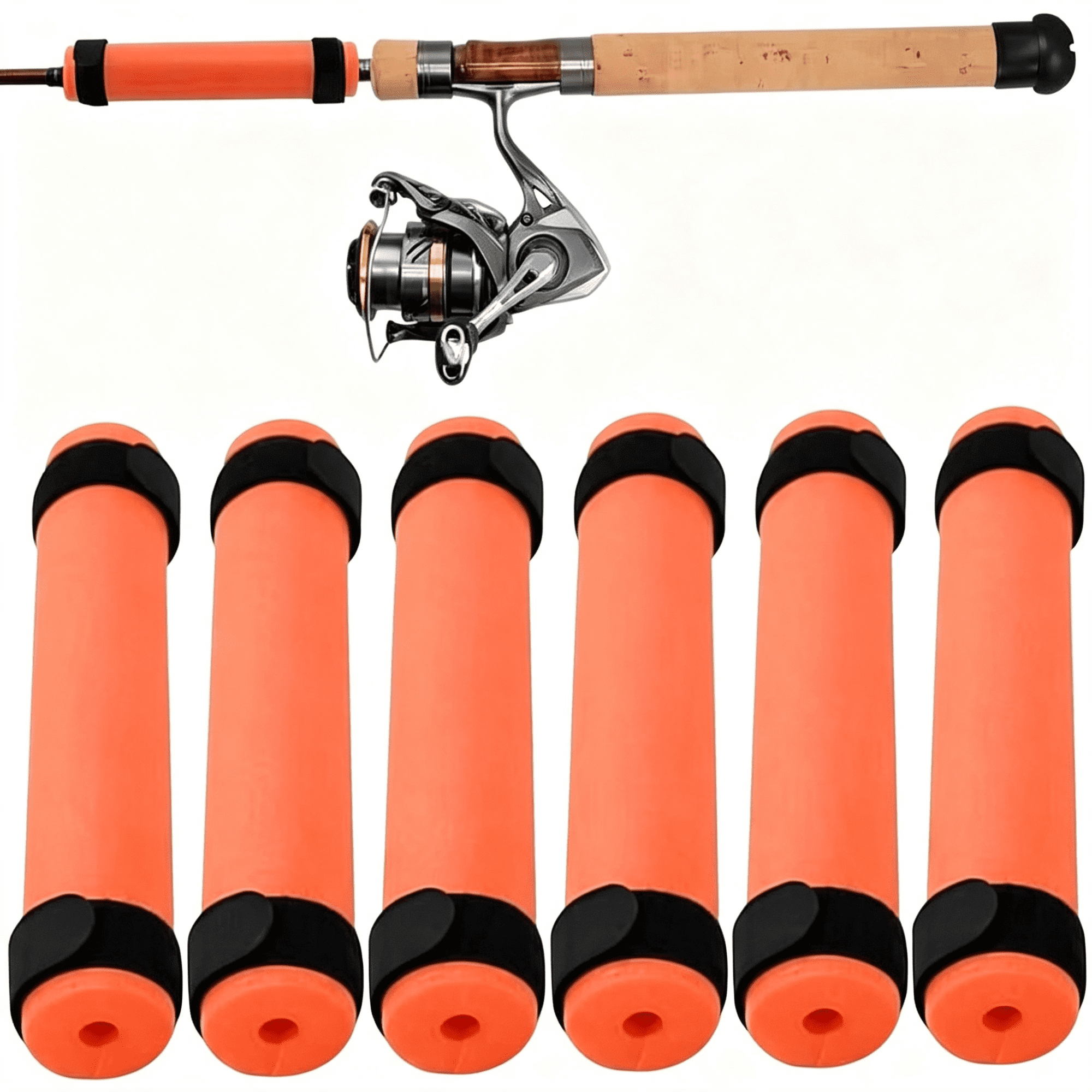 BESTSKY Paddle Float Fishing Rod Floats 6Pcs Waterproof Shockproof Epe Fishing Float Tube for Boats and Kayaks Orange for Fishing Rod Floats for Kayak