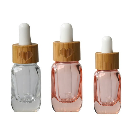 Tineasur 3Pcs Empty Glass Dropper Bottles for Cosmetic Serum Storage Assorted Colors