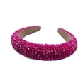 thumbnail image 2 of Cintas para el pelo Minnieouse con cuentas de cristal y cierre de diamantes de imitación Rosa roja, 2 of 5