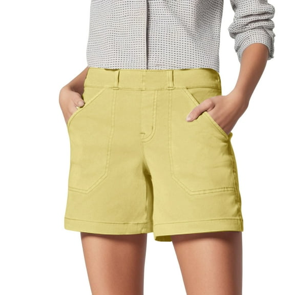 Sngxgn Women's High Waisted Stretchy Casual Shorts Casual Shorts(Yellow,S)